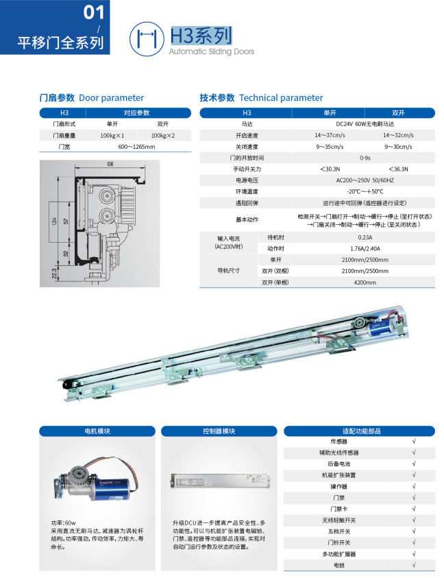 H3系列自动门机原始资料图