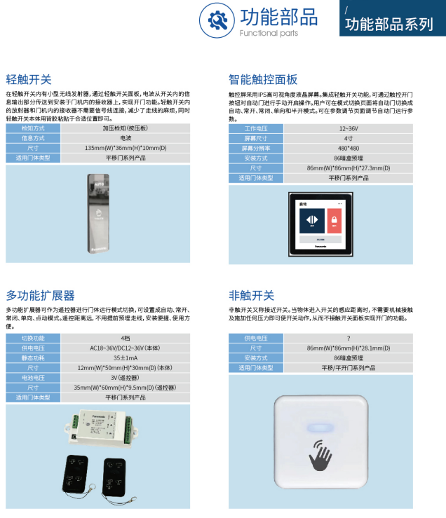 门禁开关与功能扩展模块原始资料图